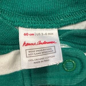 Hanna Andersson Green and White Organic Cotton PJ’s